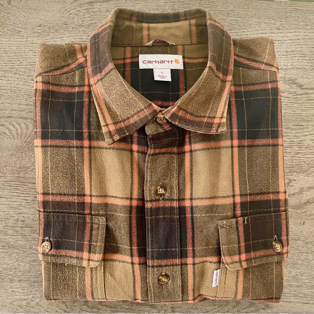 Like New | Carhartt | Men’s Original Fit Plaid Button-Down Heavyweight F…